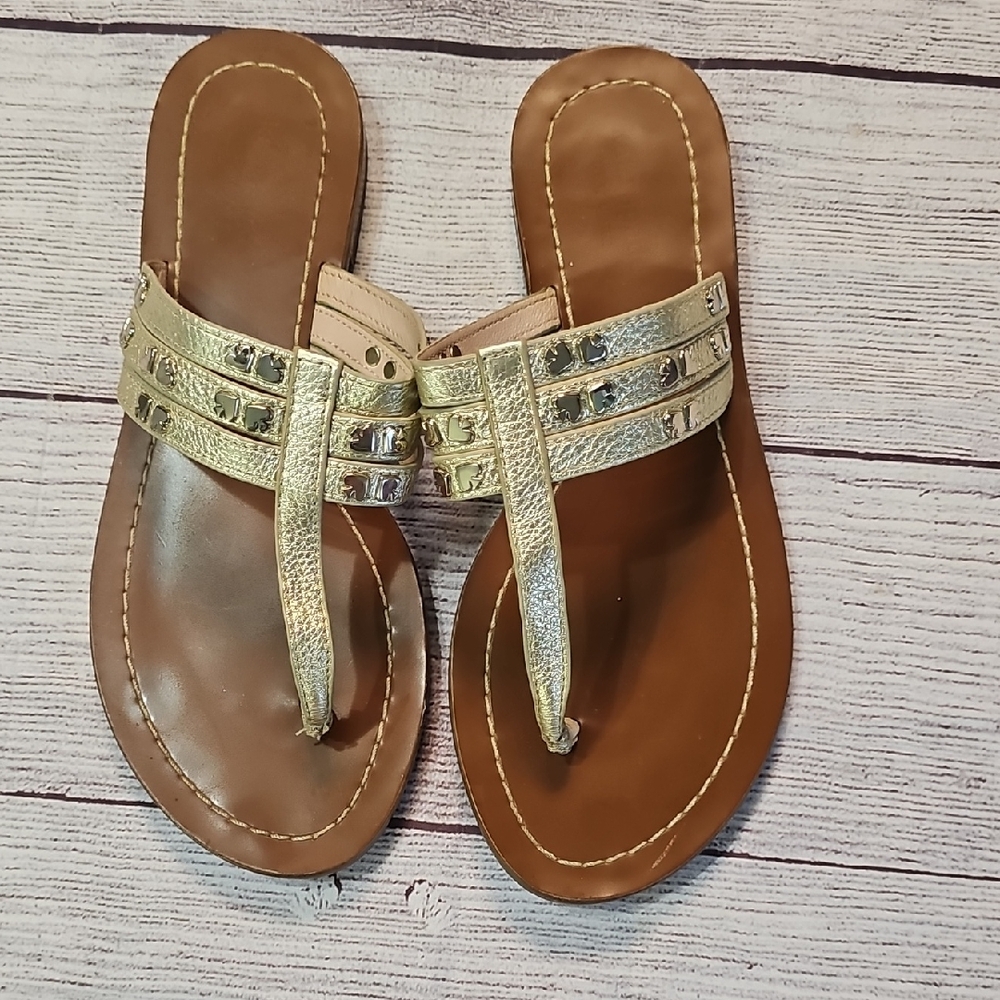Kate Spade Sz 6 Gold and Brown Sandals